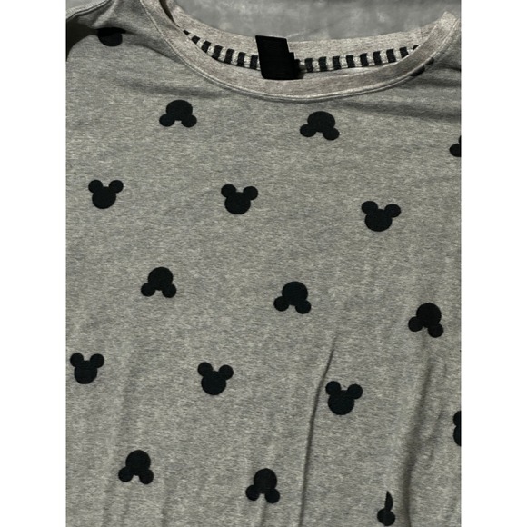 Disney Mickey Mouse Lounge Set Gray Black Pajamas 2 Piece Joggers Large - Picture 2 of 12